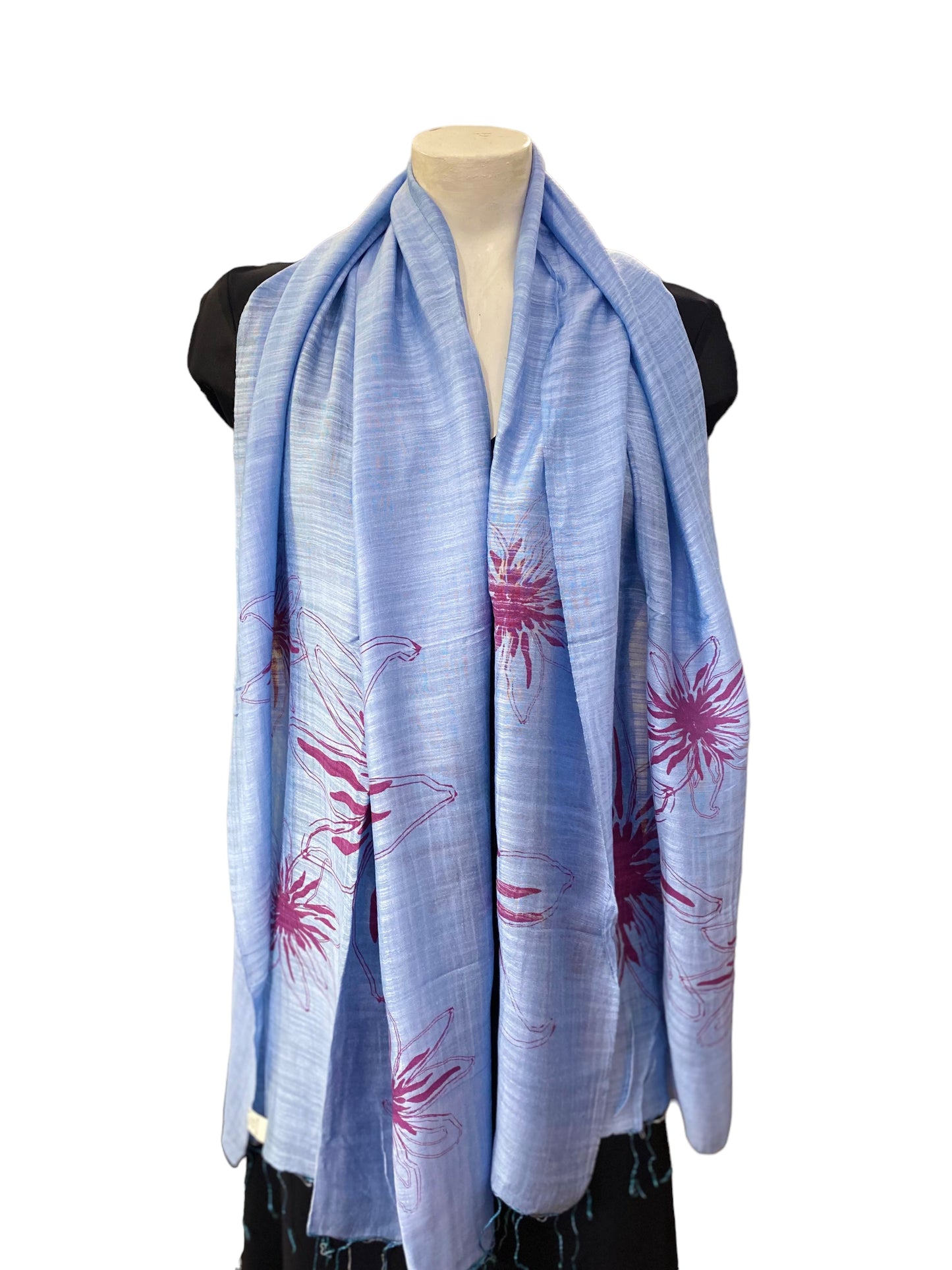 Echarpe de lino y algodón estampado
