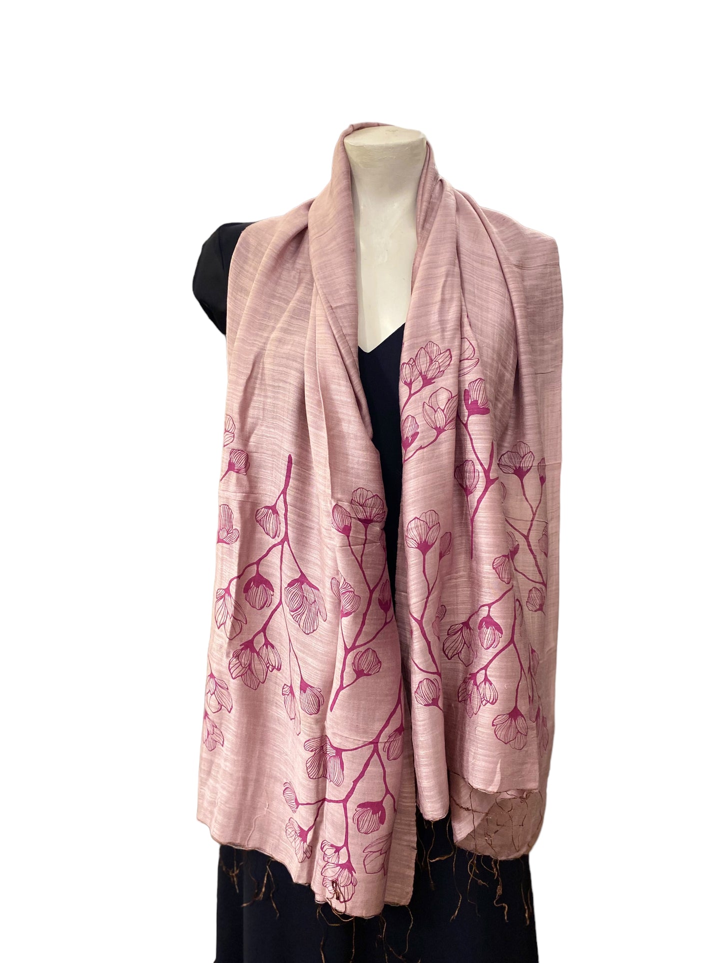 Echarpe de lino y algodón estampado