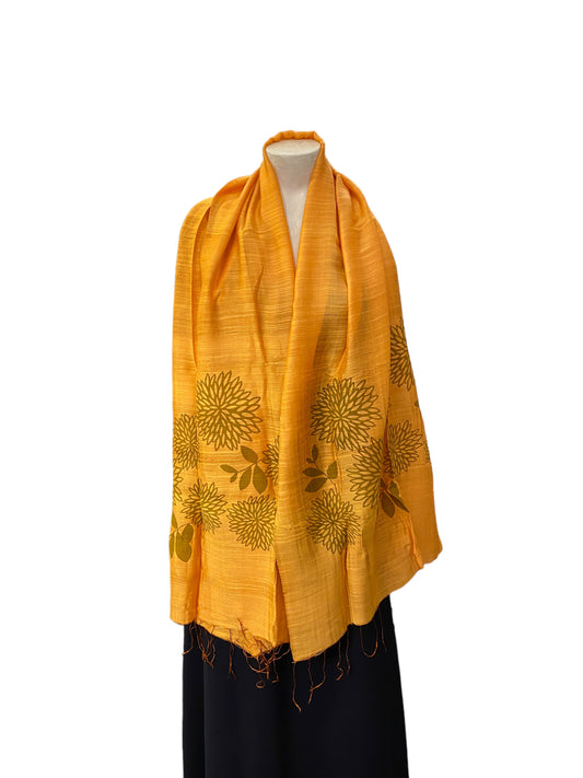 Echarpe de lino y algodón estampado
