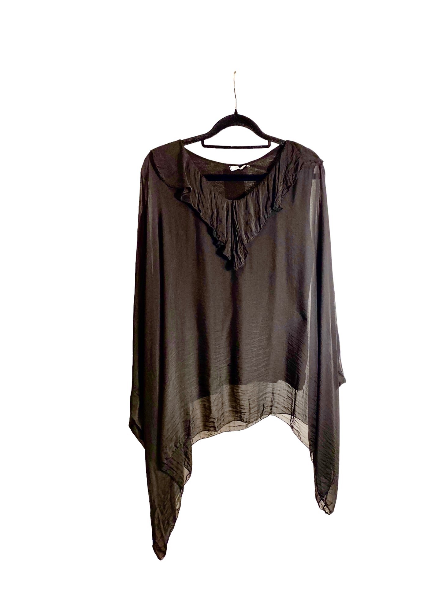 Blusa de seda con vuelo