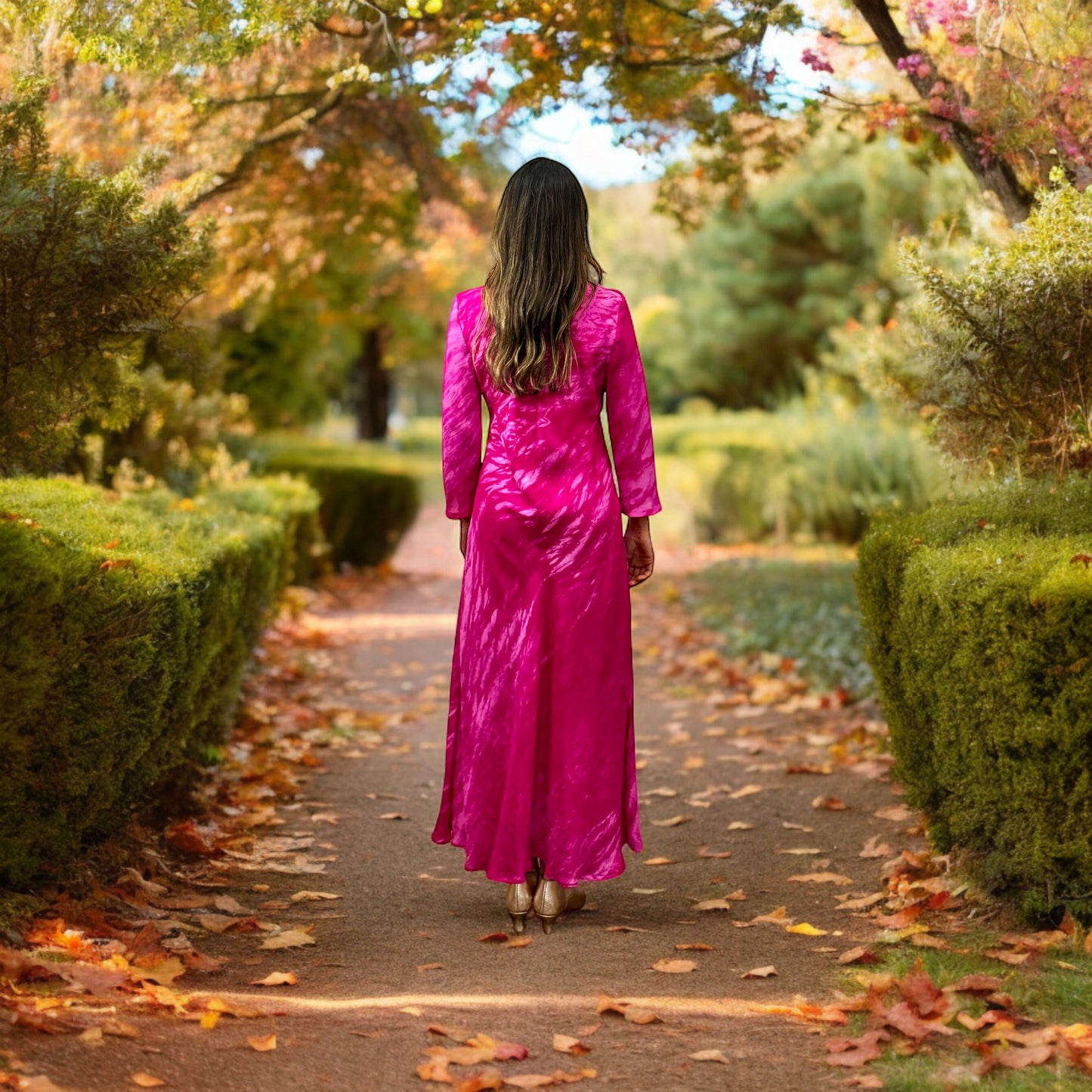 Vestido de seda natural